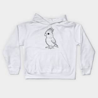 Cute Baby Cockatiel Animal Outline Kids Hoodie